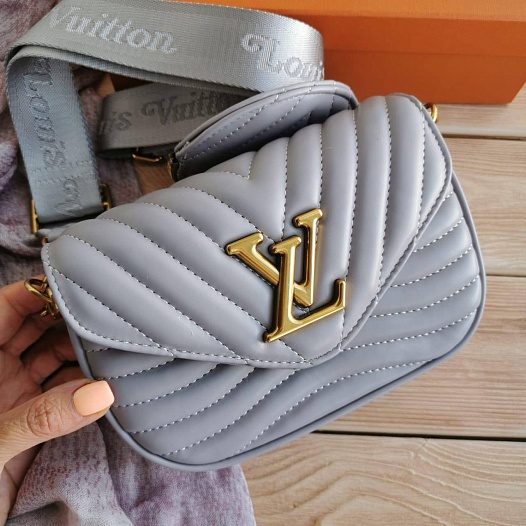 Кожаная сумка Louis Vuitton Mini Pochette 16x12 см - Grey   