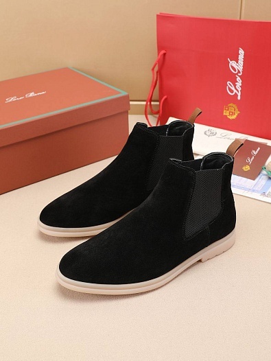 Замшевые ботинки с мехом Loro Piana   