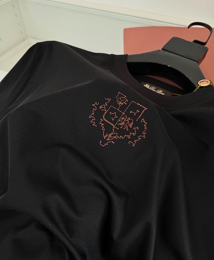 Мужская чёрная футболка Loro Piana premium   