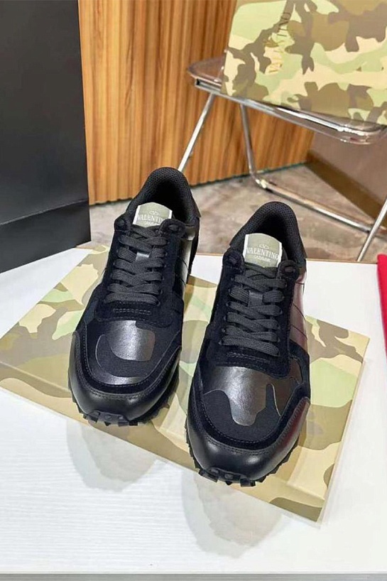 Комбинированные кроссовки Valentino Rockrunner - Black