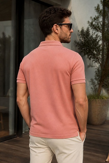 Мужское персиковое поло Lacoste Classic Fit   