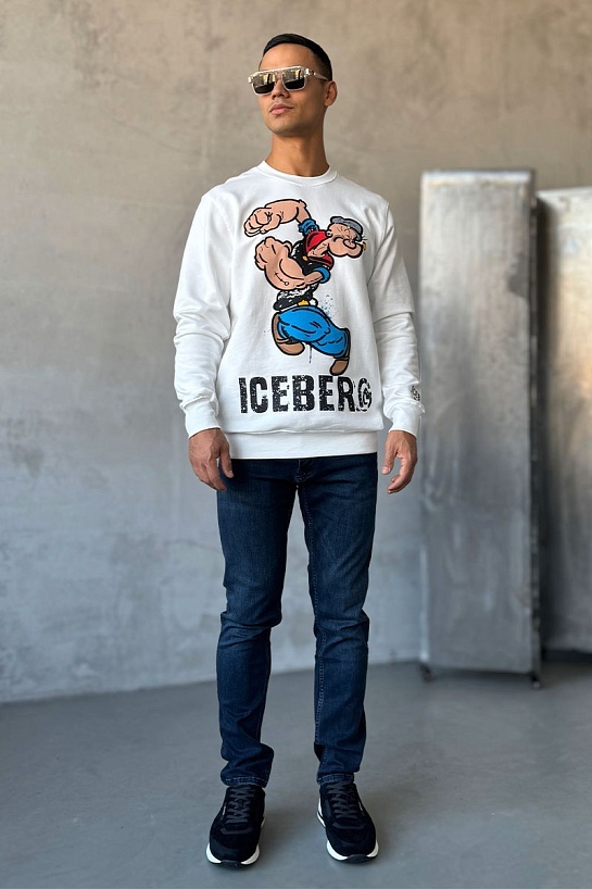 Свитшот белого цвета Iceberg Popeye