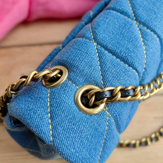 Джинсовая сумка Coach baguette 26x12 см