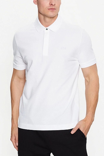Мужское поло Lacoste белого цвета   