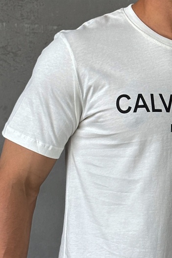 Мужская белая футболка Calvin Klein New York   