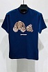 Тёмно-синяя оверсайз футболка Palm Angels Leopard Bear
