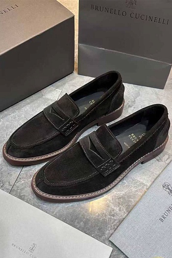Мужские замшевые лоферы Brunello Cucinelli Premium   
