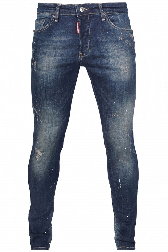 Мужские джинсы Dsquared2 "Paint Splatter" - Blue