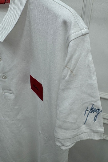 Белое мужское поло Hugo Boss   