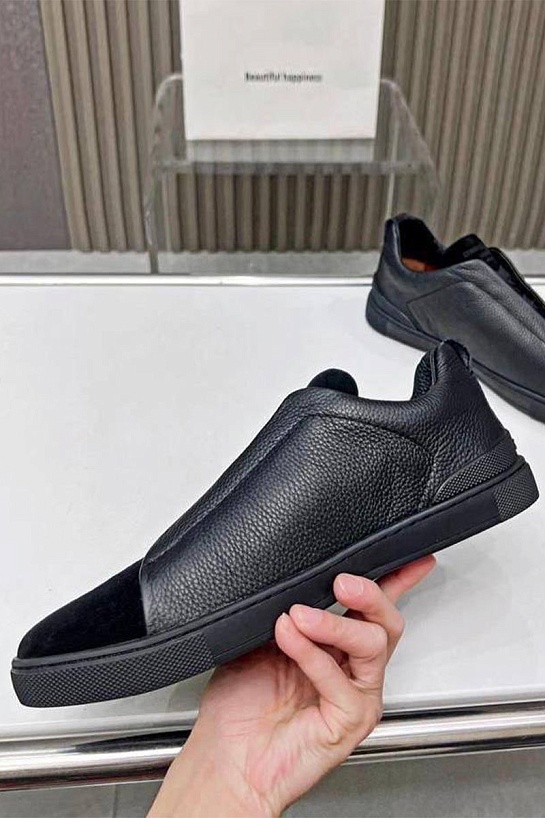 Мужские кроссовки Ermenegildo Zegna Triple Stitch - Black