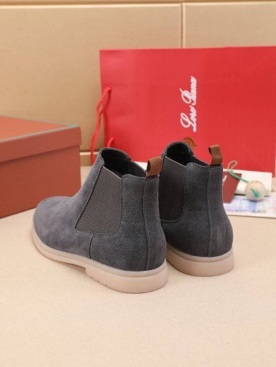 Замшевые ботинки с мехом Loro Piana   