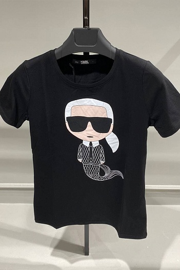 Женская чёрная футболка Karl Lagerfeld "Pisces"   