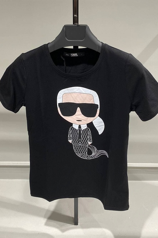 Женская чёрная футболка Karl Lagerfeld "Pisces"