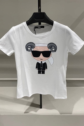 Женская белая футболка Karl Lagerfeld "Aries"   