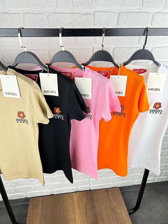 Женская розовая футболка Kenzo Boke Flower