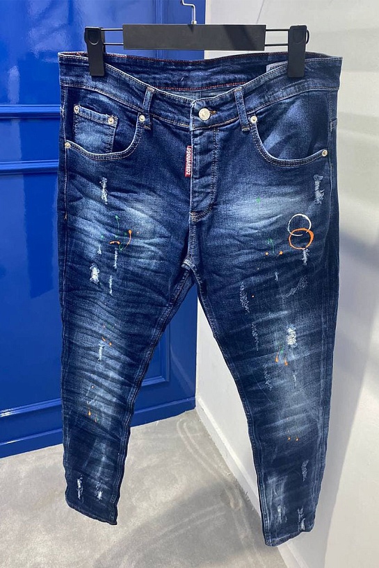 Мужские джинсы Dsquared2 "ICON" - Blue / Green