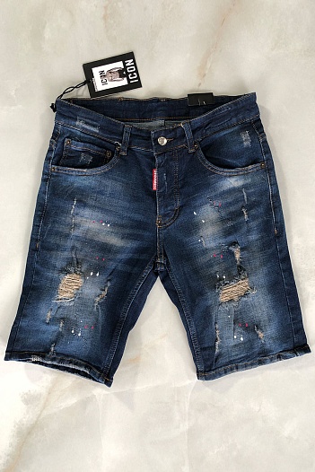 Джинсовые мужские шорты Dsquared2 "ICON" - Navy   
