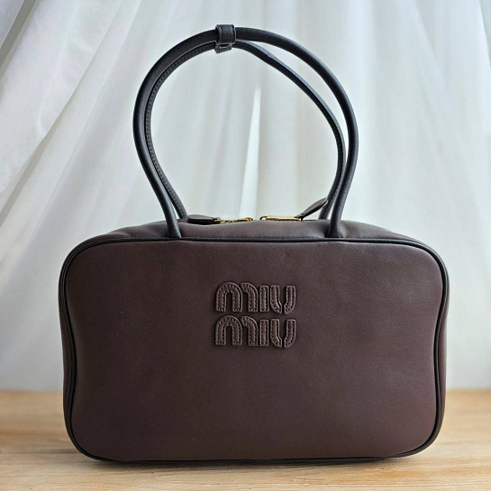 Кожаная сумка тоут MIU MIU Beau 36x21 см - Brown