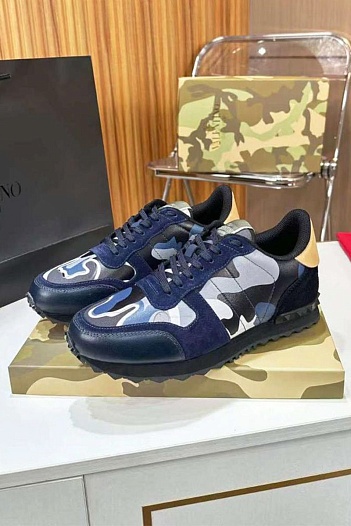 Комбинированные кроссовки Valentino Rockrunner - Navy   