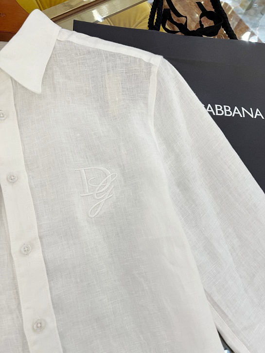 Льняная рубашка Dolce & Gabbana Premium - White