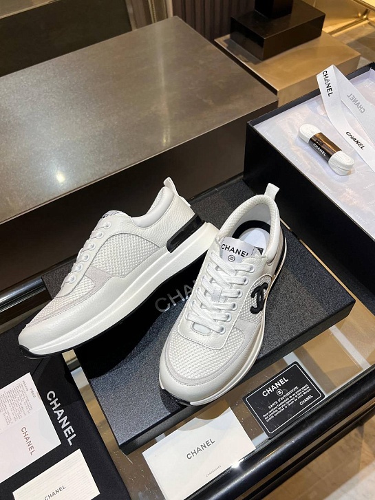 Женские кожаные кроссовки Chanel premium