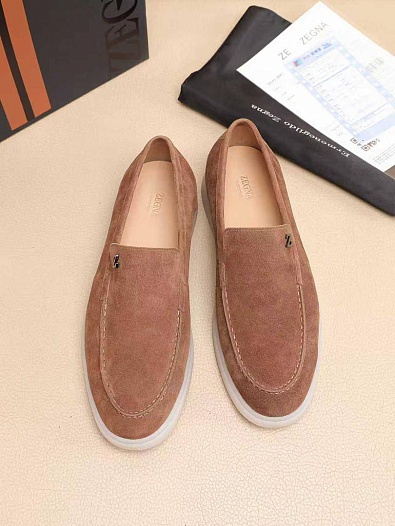 Мужские замшевые лоферы Ermenegildo Zegna   