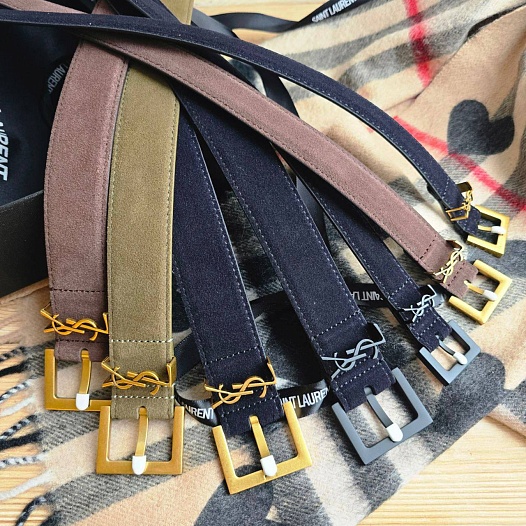 Замшевый ремень Yves Saint Laurent   