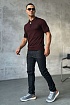 Мужское поло Stefano Ricci Eagle zip-neck - Burgundy