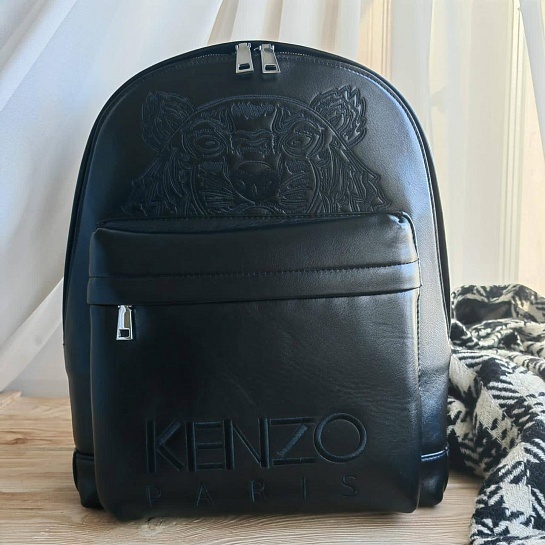 Мужской кожаный рюкзак Kenzo Kampus Tiger  40x31 - Black