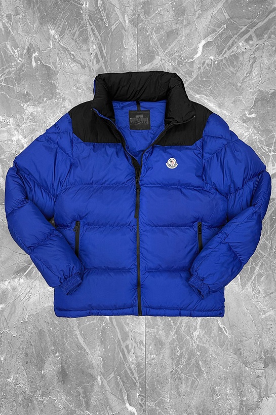 Утеплённая куртка Moncler Peuplier logo-patch - Navy / Black