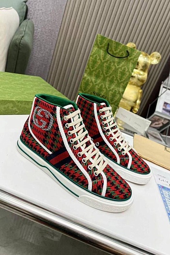Мужские кроссовки Gucci Tennis 1977 high-top - Red   