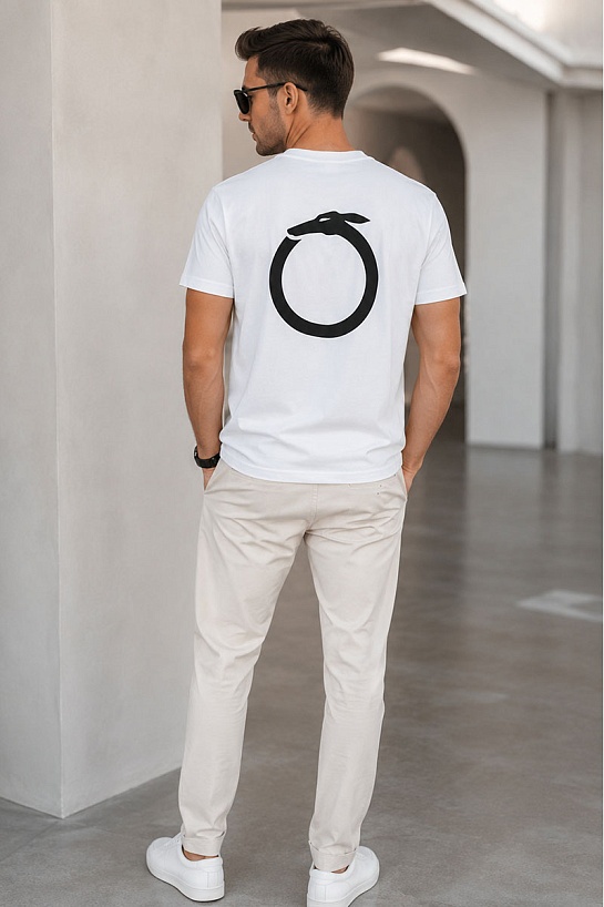 Белая оверсайз футболка Trussardi Greyhound