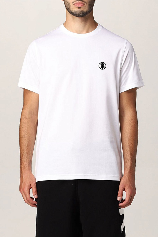Футболка белого цвета Burberry Parker TB circle logo