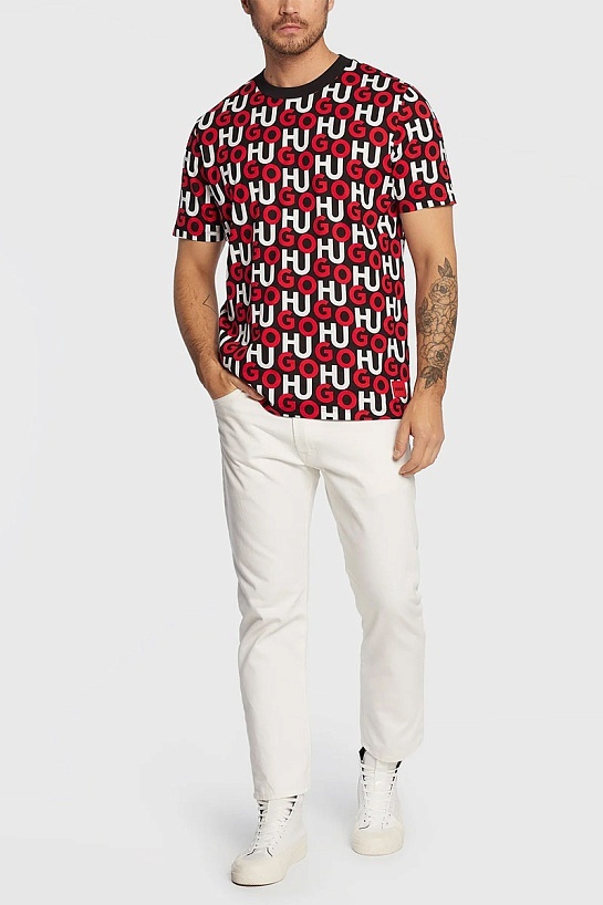 Мужская футболка Hugo Boss Donogram all-over logo