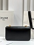 Женская кожаная сумка Celine Claude Premium 20.5x11.5x4 см - Black / Gold
