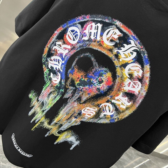 Чёрная оверсайз футболка Chrome Hearts Premium