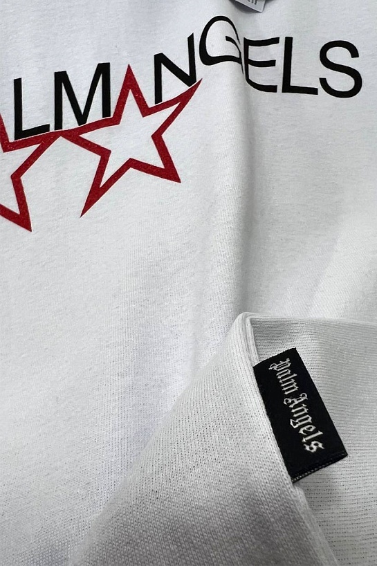 Белая оверсайз футболка Palm Angels Racing Stars