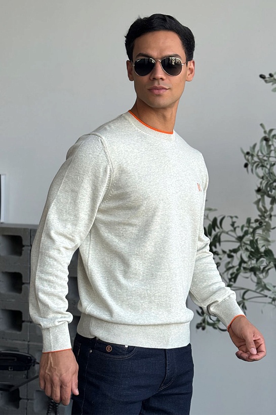 Мужской джемпер Hermes H embroidered - Grey