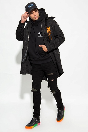 Мужское чёрное худи Amiri logo-print   
