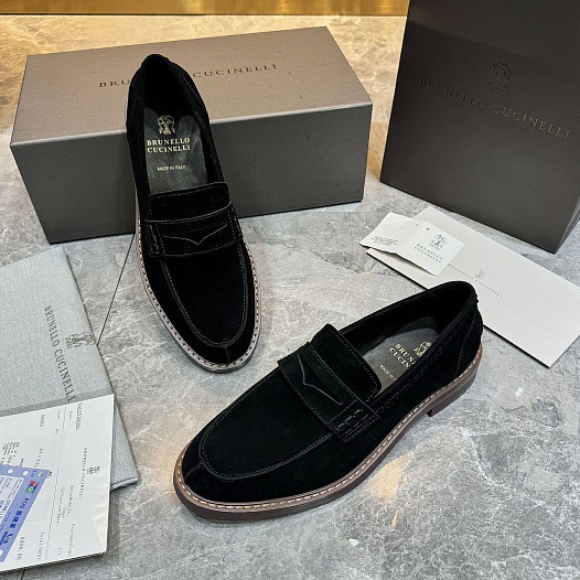 Мужские замшевые лоферы Brunello Cucinelli Premium   