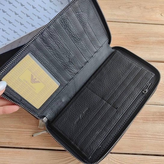 Мужская кожаная барсетка Emporio Armani 21x12 см