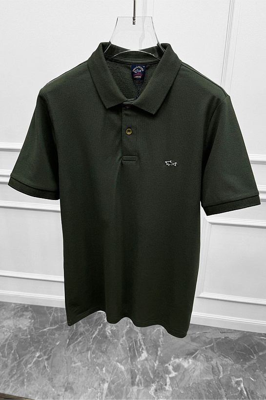 Зелёное поло Paul & Shark logo-embroidered