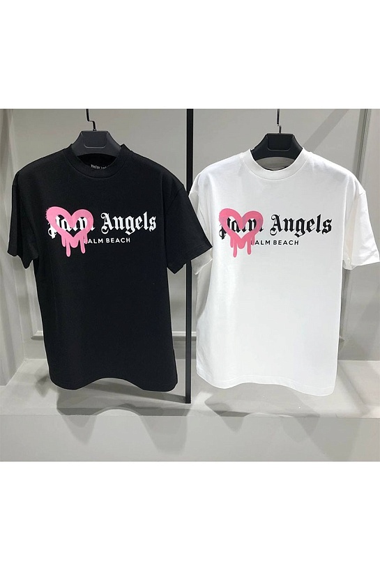 Оверсайз футболка Palm Angels Heart Sprayed Palm Beach