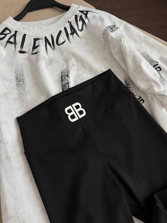 Женские черные леггинсы Balenciaga premium