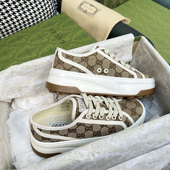 Женские кроссовки Gucci Premium - Brown