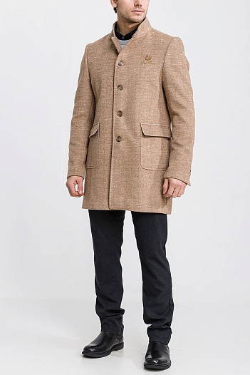 Кашемировое пальто Loro Piana logo-embroidered - Brown   
