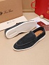Мужские замшевые лоферы Loro Piana Summer Walk - Grey