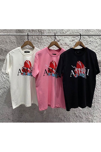 Оверсайз футболка Amiri Broken Heart - Pink   