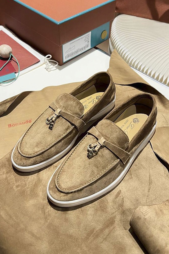 Женские замшевые лоферы Loro Piana Summer Charms Walk premium