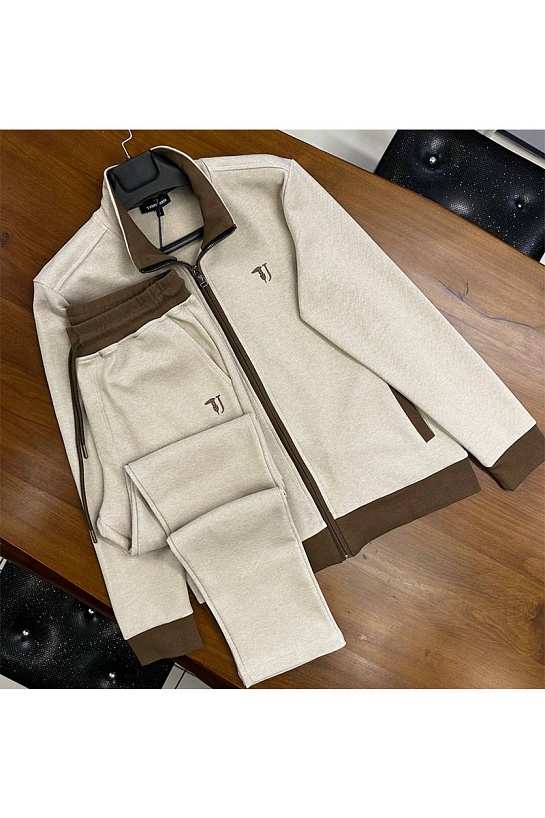 Мужские штаны Trussardi embroidered logo - Beige
